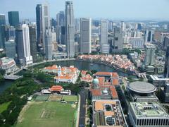 Aerial view of Civic District, Singapore River, and Central Business District, Singapore