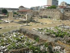 Roman Agora in Athens with historic ancient ruins and structures