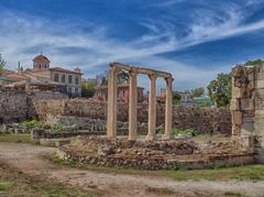 Monastiraki Square in Athens with Acropolis in the background