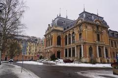 Karlovy Vary winter cityscape