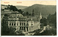 Historical view of Kaiserbad in Karlsbad in 1909