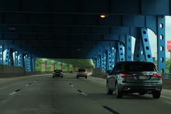 I-95 North Girard Point Bridge under blue to green sky