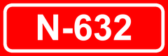 road sign of national highway N-632