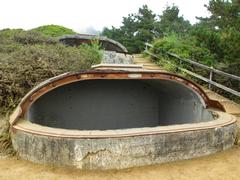 Historic concrete military structure at Muir Beach Overlook used as lookout during WWII