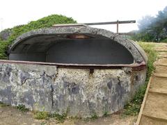 Concrete military structure at Muir Beach Overlook used as a lookout during WWII