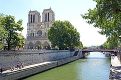 Notre-Dame Cathedral and Pont au Double in Paris