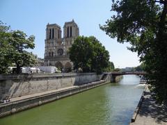 Notre Dame de Paris with Pont au Double over River Seine