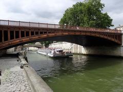 View of Notre Dame Cathedral and Pont au Double in Paris