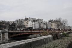 Pont au Double bridge in Paris with Notre Dame in the background