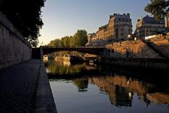 Pont au Double bridge over the Seine River in Paris