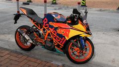 Red Bull motorcycle in the street on Tsing Yi, Hong Kong