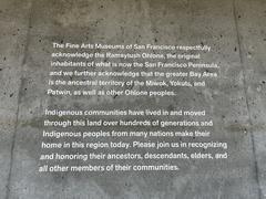 Land acknowledgement at de Young Museum