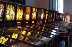 Modern pinball machines at the Pinball Hall of Fame