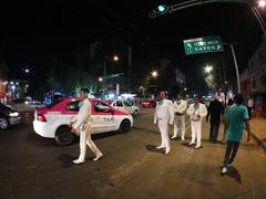 Mariachi band in traffic at Plaza Garibaldi