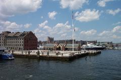 public plaza at the end of Long Wharf in Boston