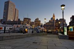 Boston downtown view from the Long Wharf