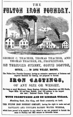 Fulton Iron Foundry advertisement, Long Wharf, Boston 1850