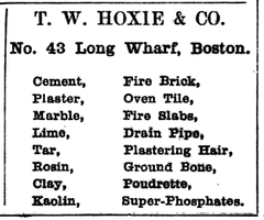 Advertisement for Long Wharf in Boston, 1864