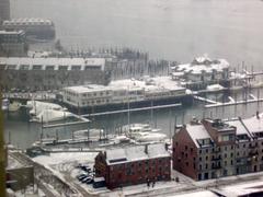 Snow-covered Long Wharf in Boston, 2005