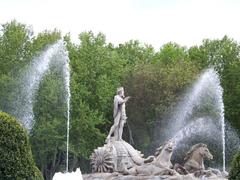 Fountain of Neptune at Plaza de Canovas del Castillo in Madrid