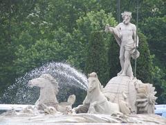 Fountain of Neptune at Plaza de Cánovas del Castillo in Madrid