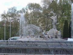 The Fountain of Neptune at Plaza de Cánovas del Castillo in Madrid, Spain