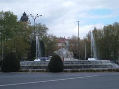 Fountain of Neptune at Plaza de Cánovas del Castillo in Madrid