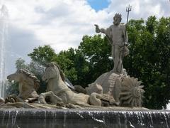 Fountain of Neptune at the Plaza de Cánovas del Castillo in Madrid