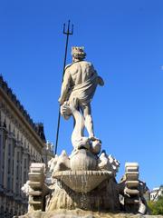 Rear view of the Fountain of Neptune in Madrid