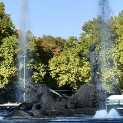 The Fountain of Neptune in Madrid, Spain