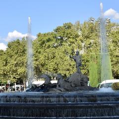 The Fountain of Neptune in Madrid, Spain