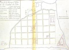 Spanish settlement plan of Cebu in 1643 with fort location