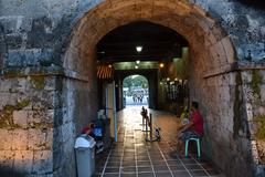 entrance tunnel of Fort San Pedro with ticketing office at the far end, Cebu, Philippines