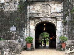 Main entrance of Fort San Pedro in Cebu City with NHCP historical marker