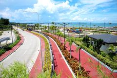 Davao City Coastal Road with clear blue sky