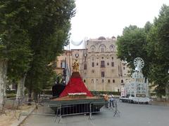 Festino di Santa Rosalia parade floats at Palazzo Reale