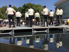 Mariachis on boats during graduation celebration