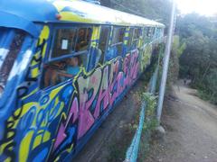 funicular railway arriving at Tibidabo station with panoramic view