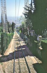 Tibidabo funicular railway with Barcelona in the background