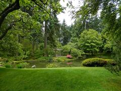 Japanese Garden at UBC with pond and greenery