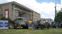 National World War II Museum in New Orleans with World War II vehicles on display outside