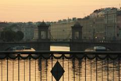 Bridges and embankments of the Fontanka River in Saint Petersburg, Russia