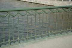 Leshtukov Bridge across Fontanka River in St. Petersburg with decorative fence