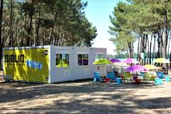 Biblio.plage on the beach at Lake Bordeaux