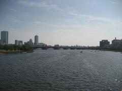 Charles River view from Boston Science Museum with Boston on the left and Cambridge on the right