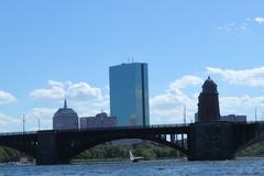 Hancock Tower and Longfellow Bridge viewed from a Duck Boat on Charles River