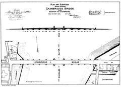 Plan for Longfellow Bridge showing the built design