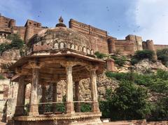 A chhatri outside the Mehrangarh Fort in Jodhpur