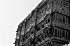 Mehrangarh Fort in Jodhpur in black and white