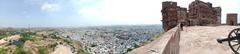 City view from the iconic Mehrangarh Fort in the Blue City of Jodhpur, India